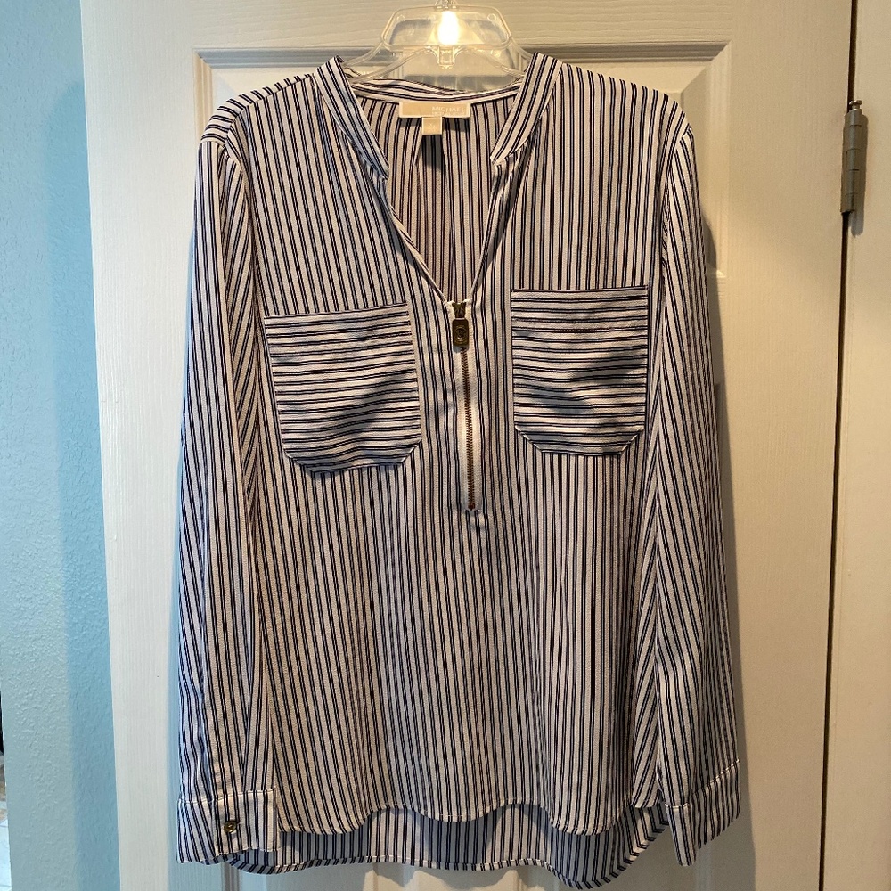 Michael Kors striped long sleeve blouse
